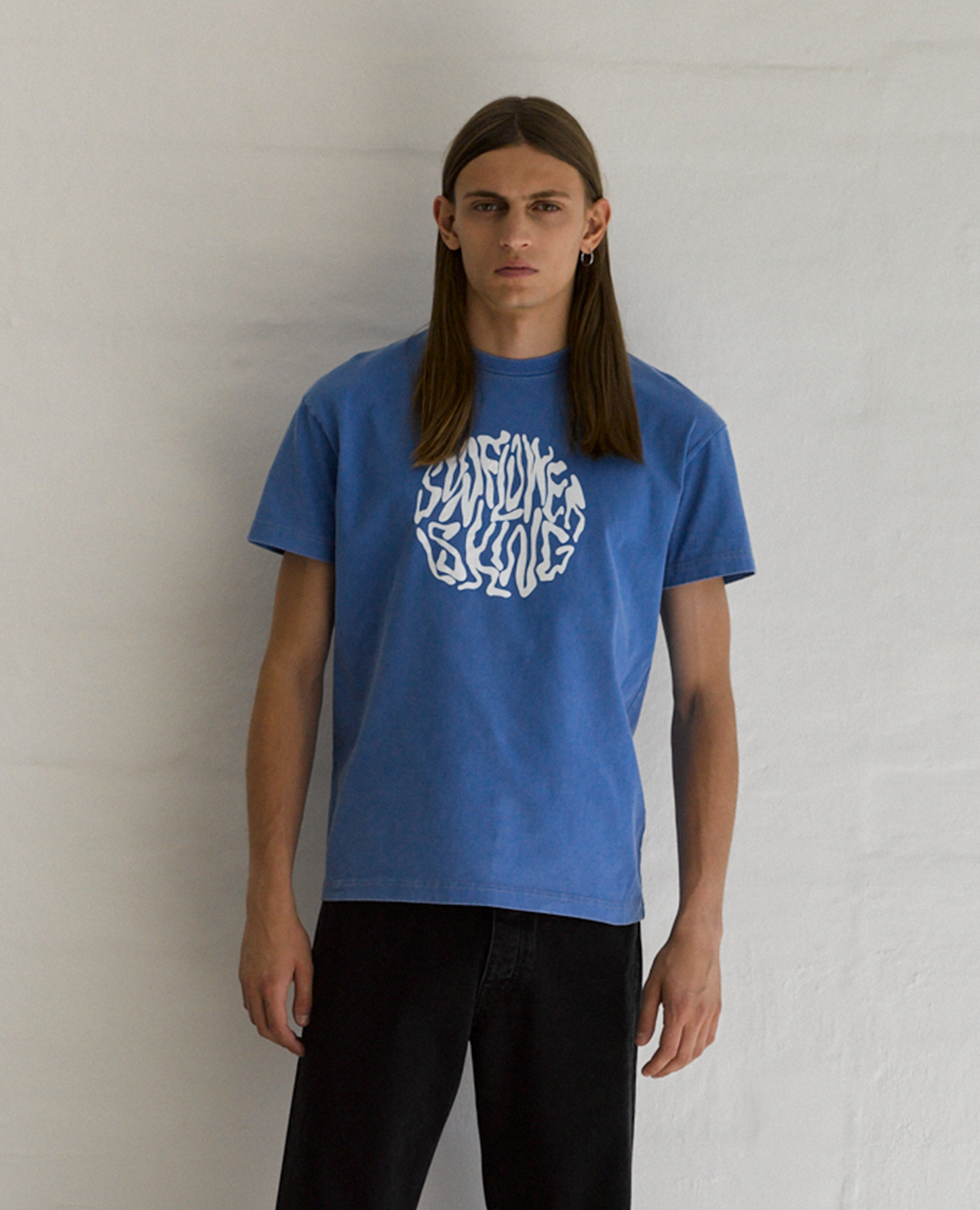 WASHED TEE SS . BLUE