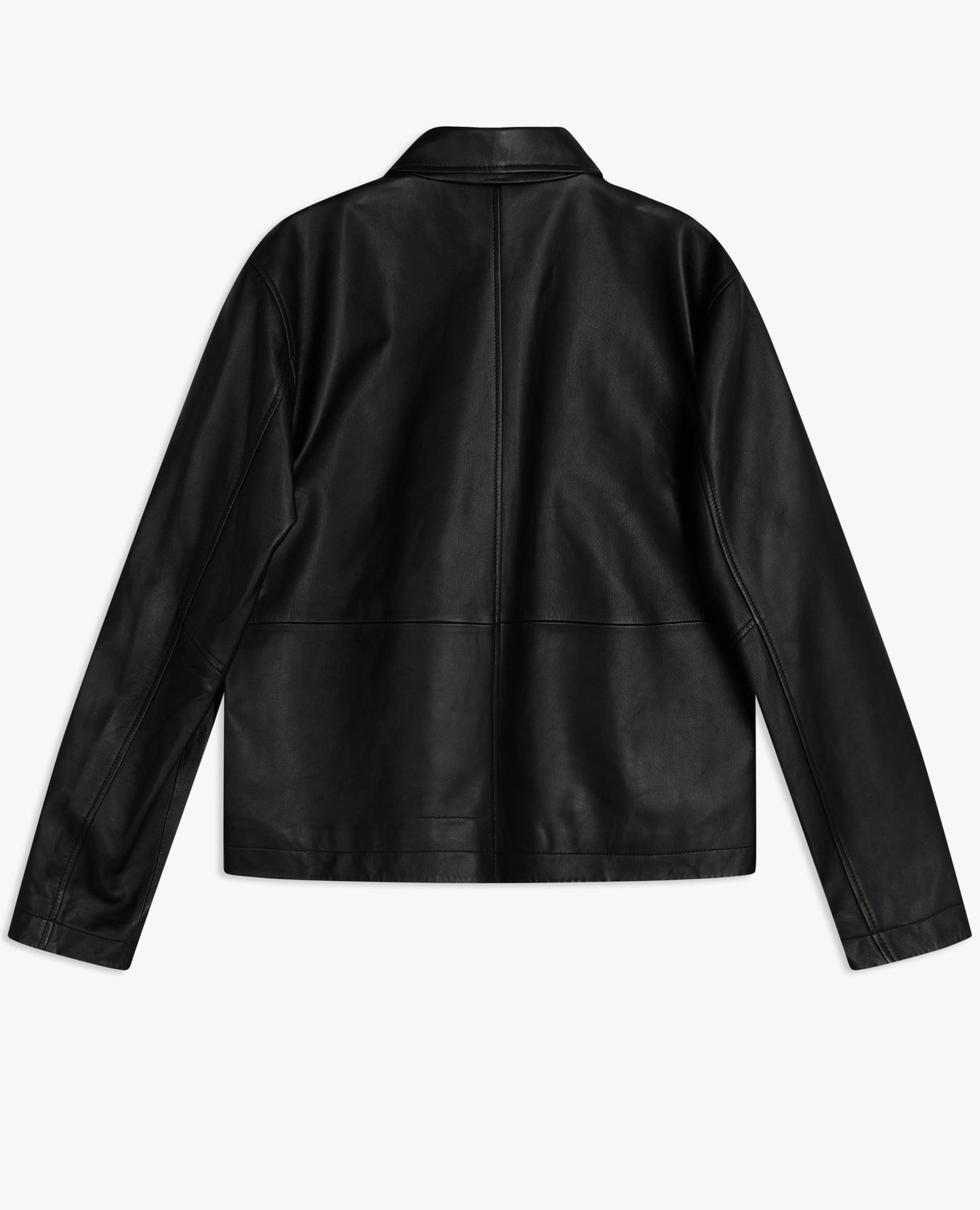 SHORT LEATHER JACKET . BLACK